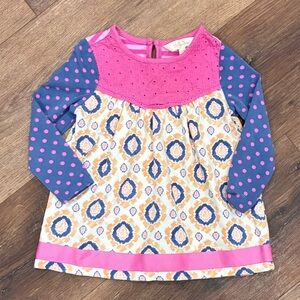 Matilda Jane Pink Never Grow Old Tunic Top Shirt Long Sleeve Polka Dot 6-12m